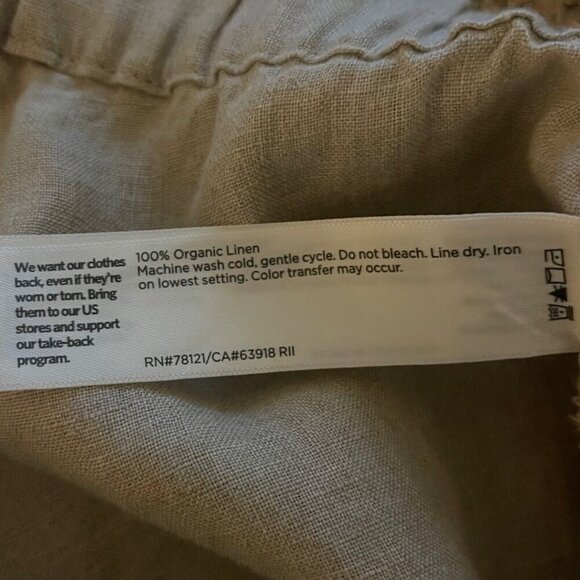 Eileen Fisher High Waist Taper Ankle Pant XL 100% Organic Linen Coastal Vacation - Picture 8 of 10